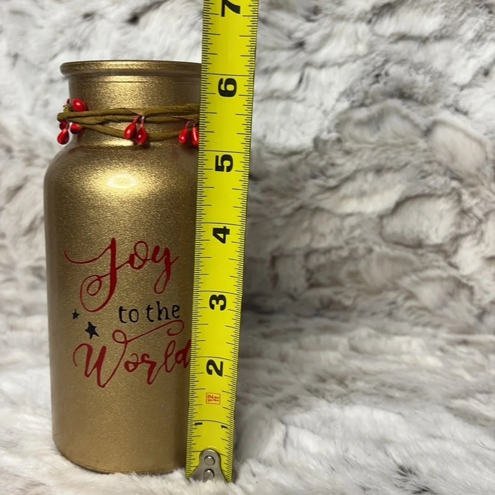 Red Lantern and Gold Decorative Glass Vase Set